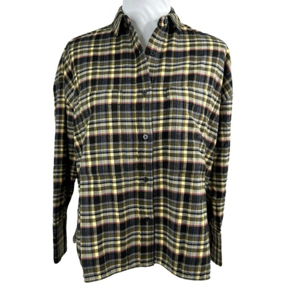 Everlane Women's The‎ Boxy Flannel Shirt Beach Plaid Cotton Button Down XS NEW